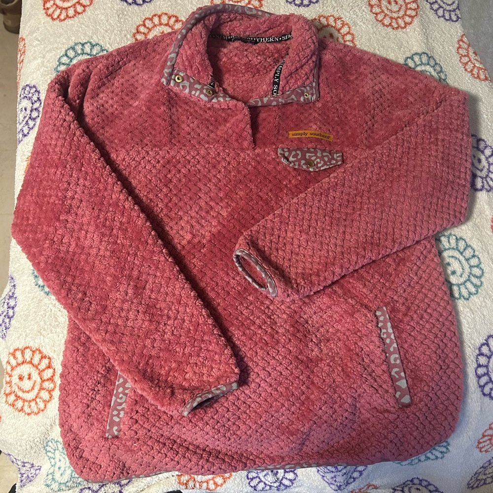 Simply Southern Pink Fleece Pullover